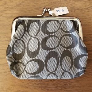 Gray Faux coach "c" clasp coin purse